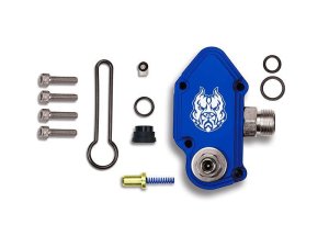 Ford F-350 Fuel Pressure Regulator - Sinister Diesel - Blue Spring Kit with Adjustable Billet Spring Housing - Sinister Blue - `03-`07 Ford F-350 Fuel Pressure Regulator - Sinister Diesel - Blue Spring Kit with Adjustable Billet Spring Housing - Sinister Blue - `03-`07